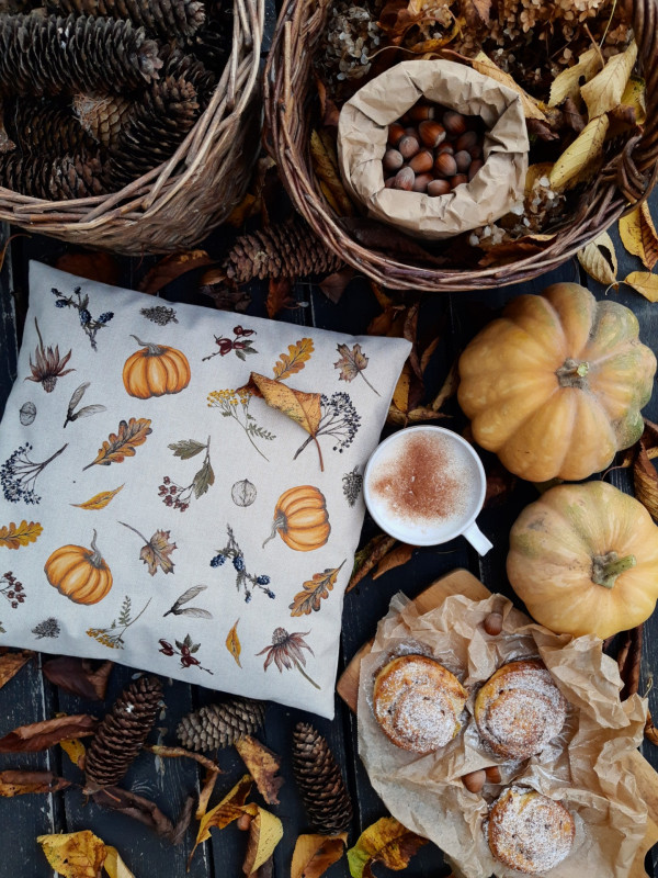 obliečka na vank&uacute;&scaron; s tekvičkami