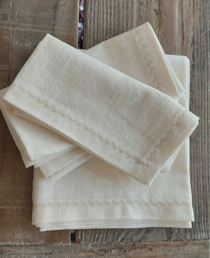 Ľanové obrúsky butter creme  set 4ks 
