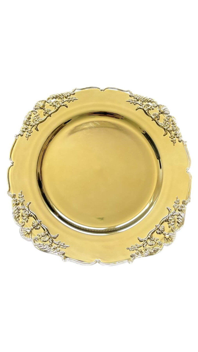 zlatý leský tanier s ornamentom 