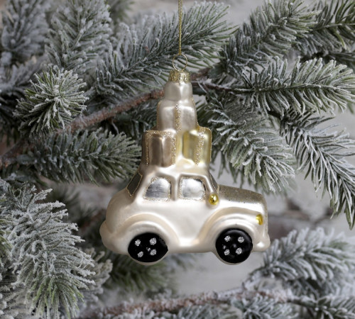 Vianočná ozdoba - autíčko s darčekmi