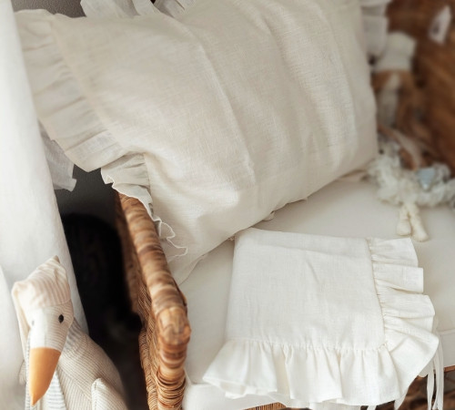 Ľanov&aacute;  obliečka na vank&uacute;&scaron; maslov&aacute; /butter cream  70*50cm 