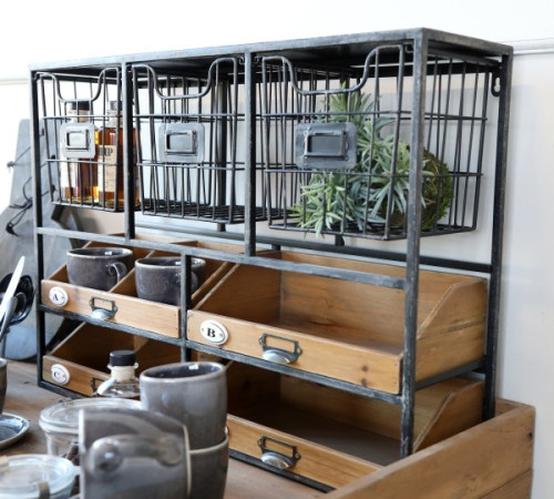 Vintage z&aacute;vesn&aacute; polica Black 