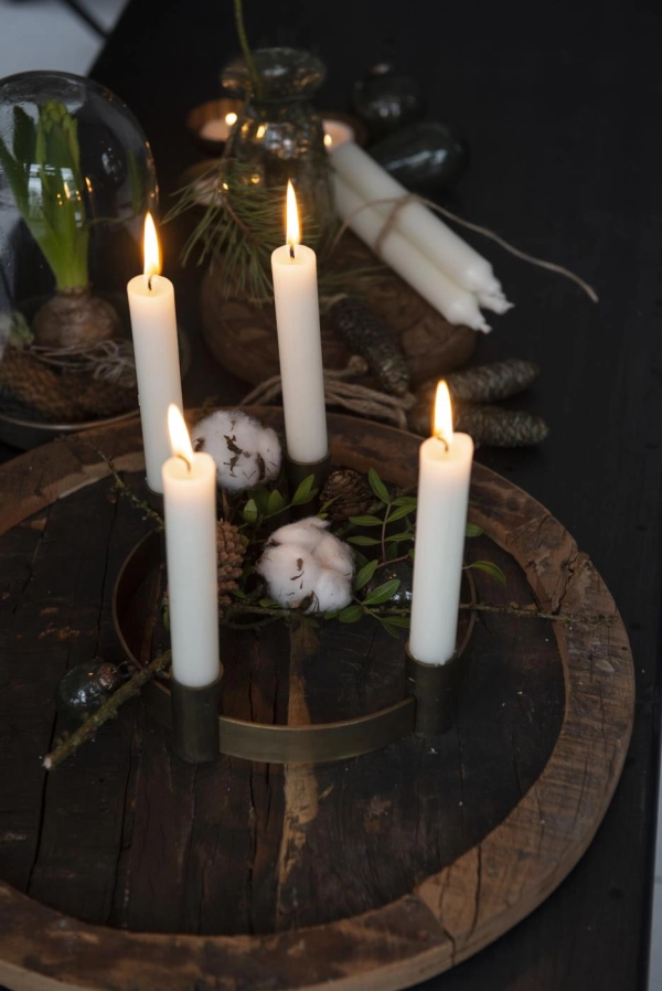 Rustikálna sviečka slonovinová/ivory rustic