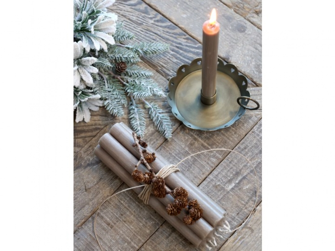 Večern&aacute; sviečka Ľanov&aacute;  18cm 