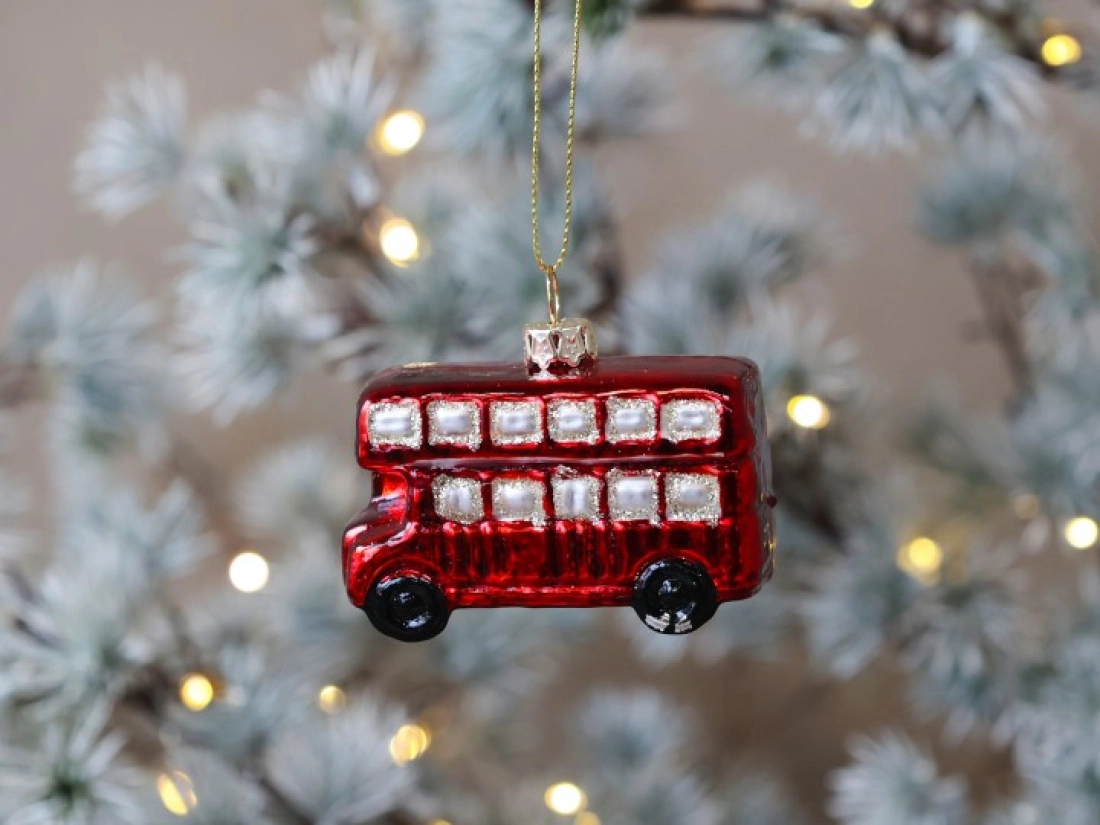vianočn&yacute; autobus- sklenen&aacute; ozdoba 