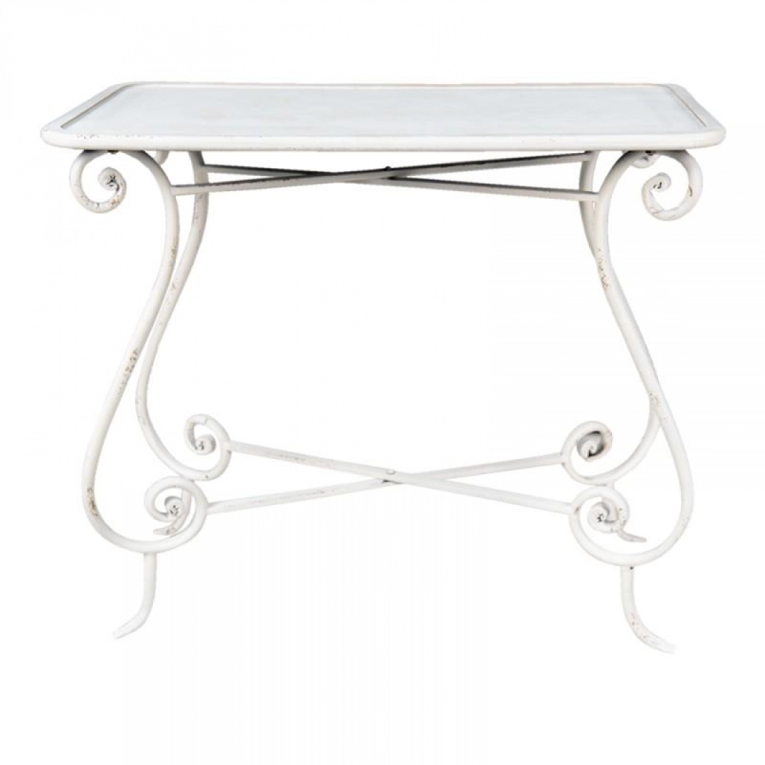 Odkladac&iacute; stol&iacute;k biely kovov&yacute; 