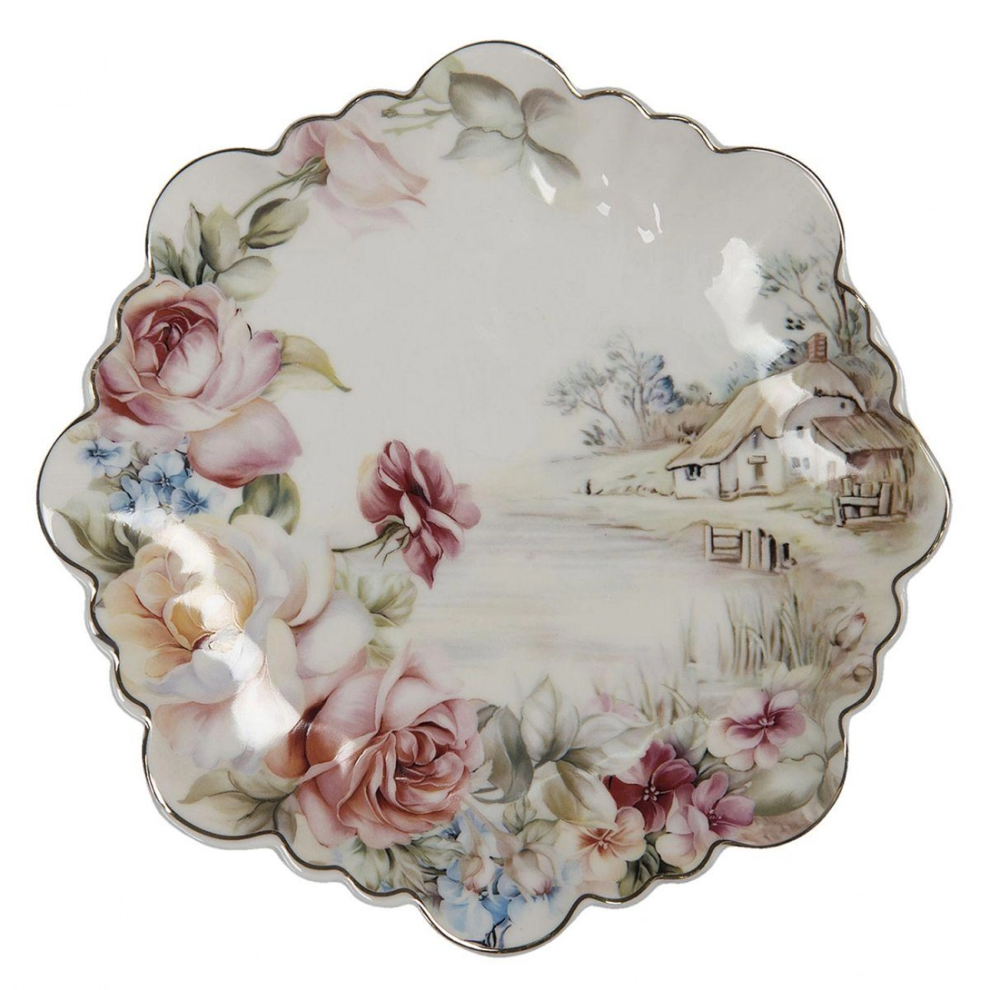 Porcelánový dezertný tanierik fleur/set 4 kusy