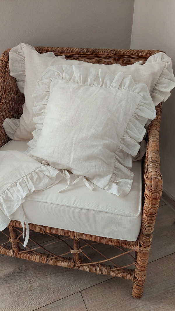 Ľanov&aacute;  obliečka na vank&uacute;&scaron;  star&aacute; biela/ Old White 70*50cm 