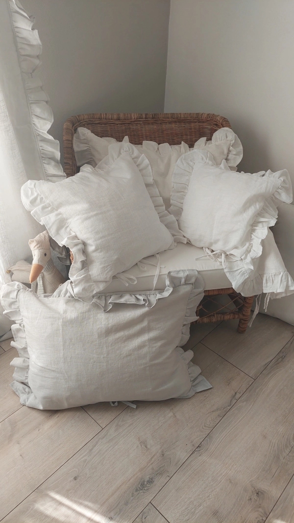 Ľanov&aacute;  obliečka na vank&uacute;&scaron;  star&aacute; biela/ Old White 70*50cm 