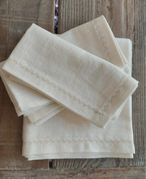 Ľanové obrúsky butter creme  set 4ks 