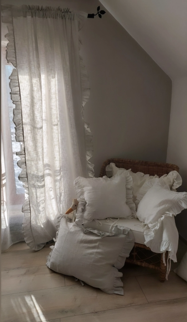 Ľanové závesy svetlá sivá/light grey  set 2 kusy  