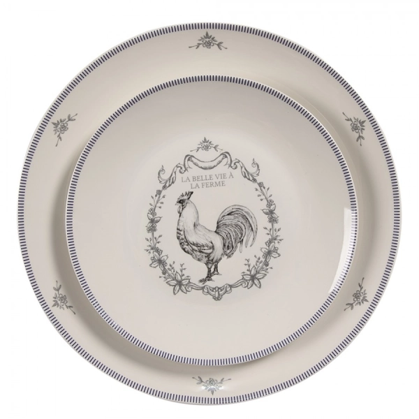 Porcelánový dezertný tanier DEVINE FRENCH ROOSTER /set 4ks 