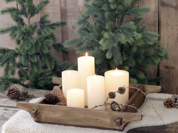 kr&eacute;mov&aacute; sviečka macon Pillar candle 40h 