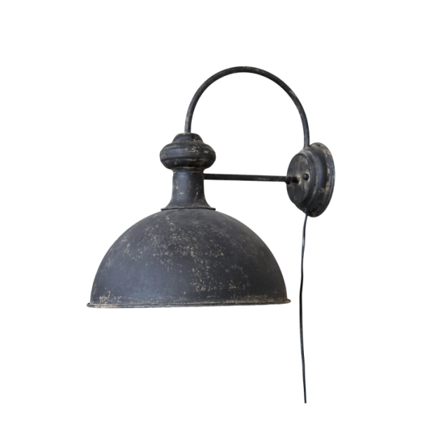 nástenná industriálna  lampa tmavá 
