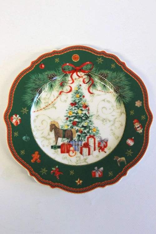 dezertný vianočný porcelánový tanierik 