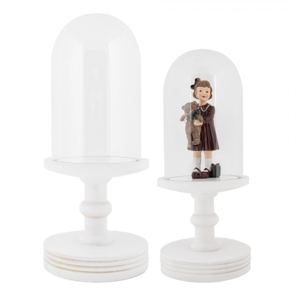 Sklenen&yacute; poklop na drevenom podstavci 1