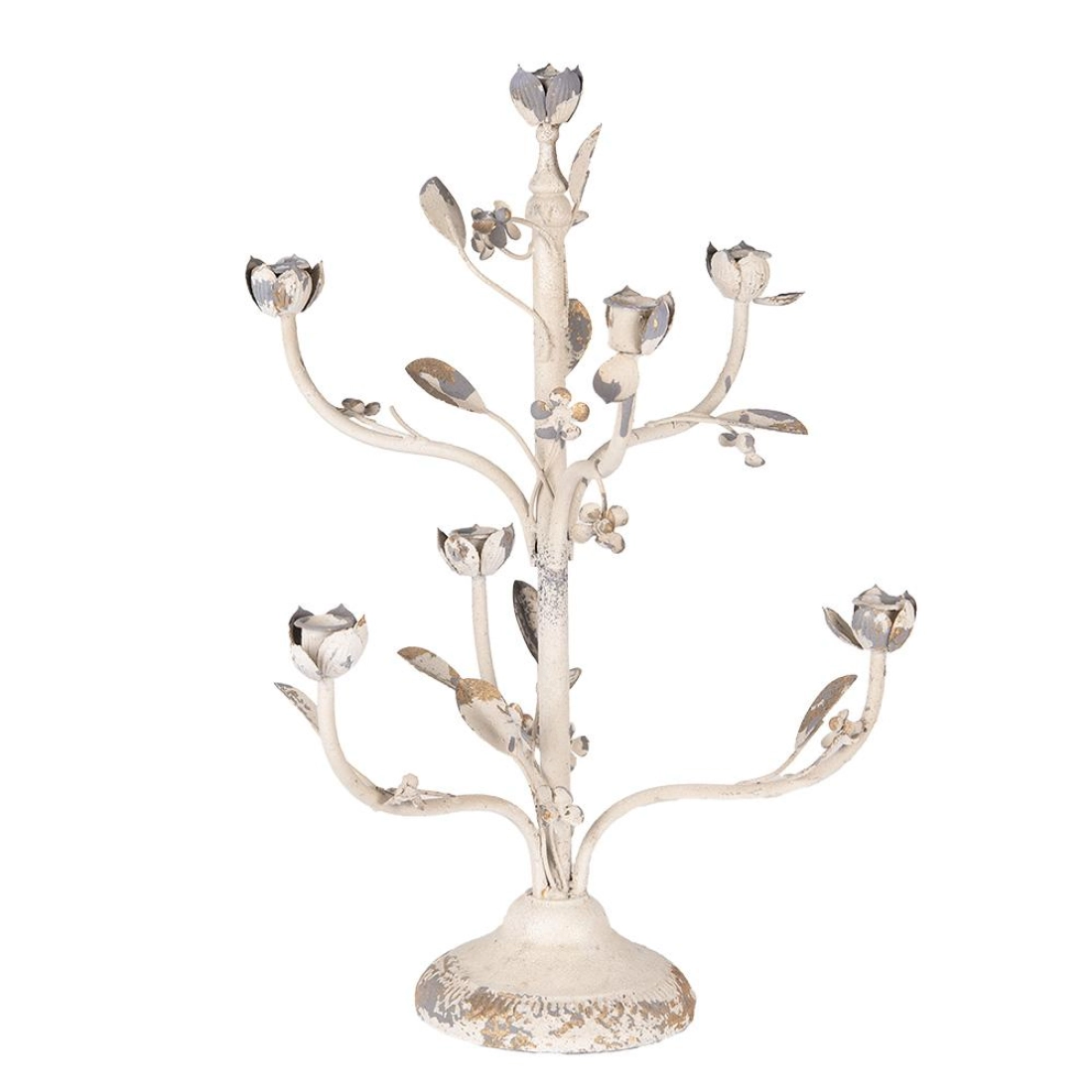 Kovov&yacute; svietnik s kvetmi 