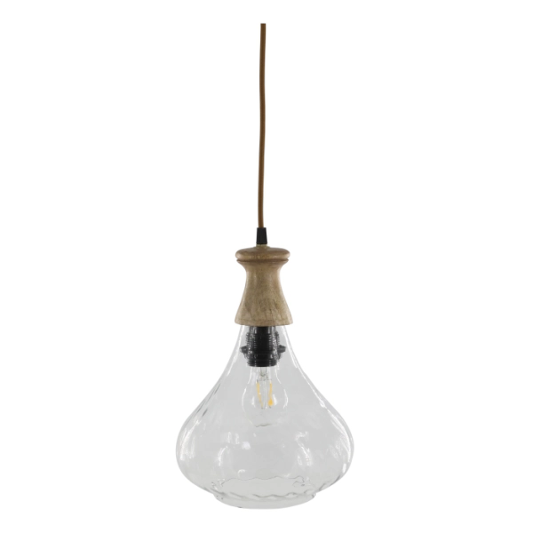 sklenen&aacute; lampa s drevom 