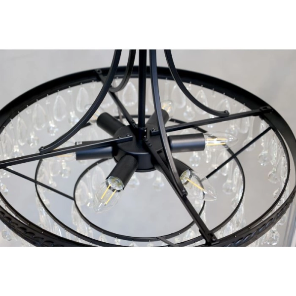 Luster Versailles so sklenen&yacute;mi &scaron;trasmi  v tvare kvapky