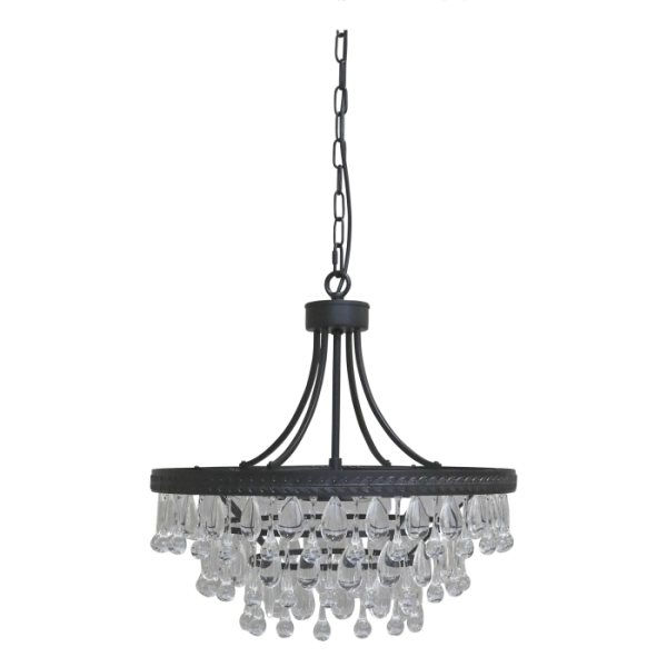 Luster Versailles so sklenen&yacute;mi &scaron;trasmi  v tvare kvapky