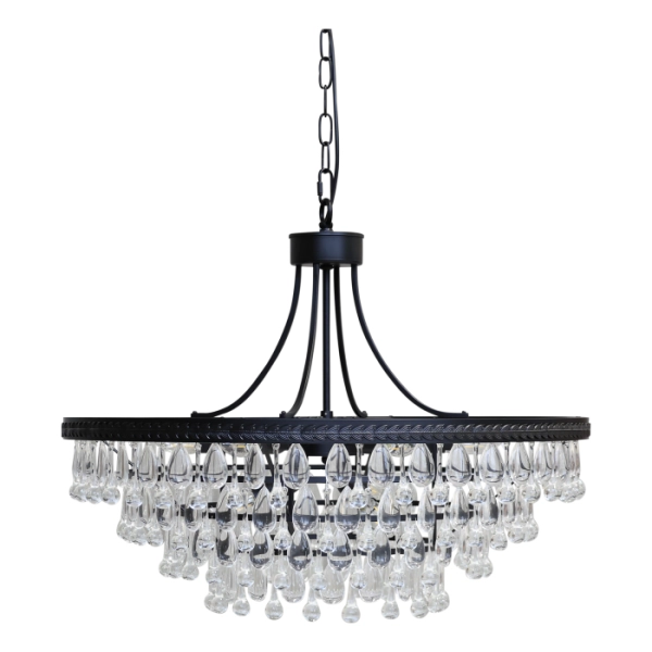 Luster Versailles so sklenen&yacute;mi &scaron;trasmi  v tvare kvapky