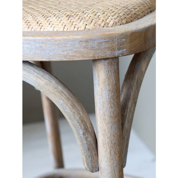 Franc&uacute;zska barov&aacute; stolička s pr&uacute;ten&yacute;m sedadlom a operadlom