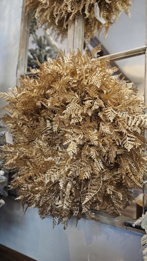 Zlat&yacute; luxusn&yacute; veniec  papradie l&aacute;sky 100cm
