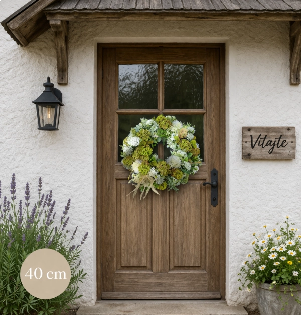 Zeleno - kr&eacute;mov&yacute; veniec  cca 40cm 