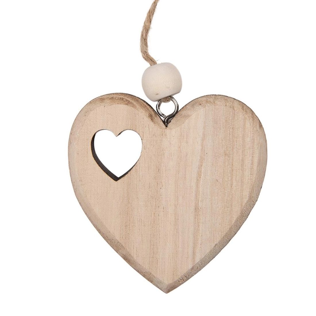 Dekorativní dřevěné srdce Clayre & Eef 66587