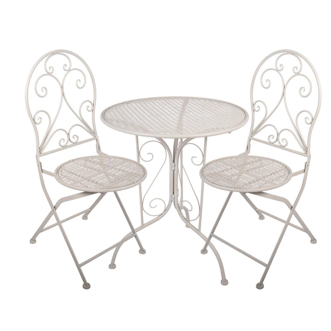 Biely kovov&yacute; bistro set