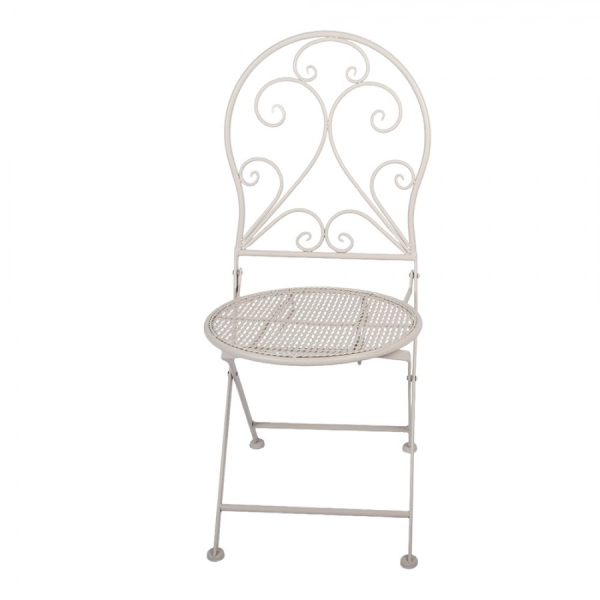 Biely kovov&yacute; bistro set