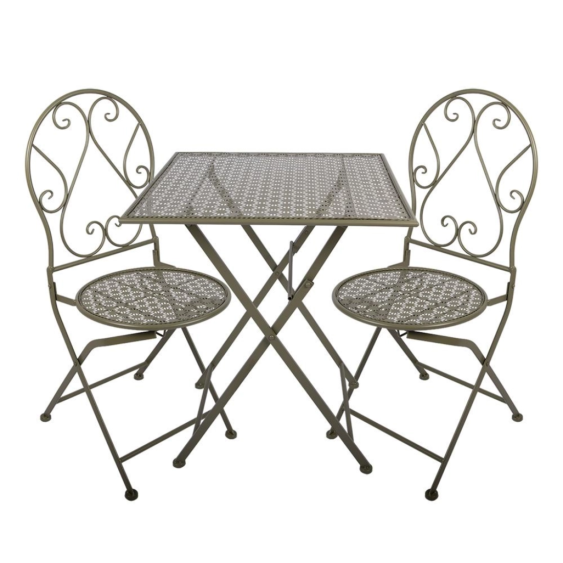 Kovov&yacute; z&aacute;hradn&yacute; bistro set zelen&yacute; 2+1