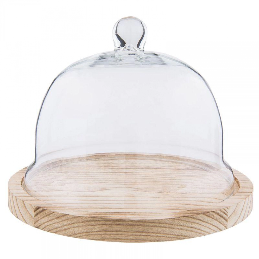 Sklenen&yacute; poklop s s dreven&yacute;m podstavcom okr&uacute;hly 