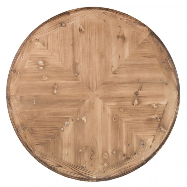 Vintage okr&uacute;hly mas&iacute;vny st&ocirc;l 120cm